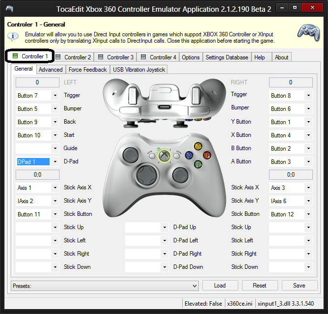 axis pad drivers game controller